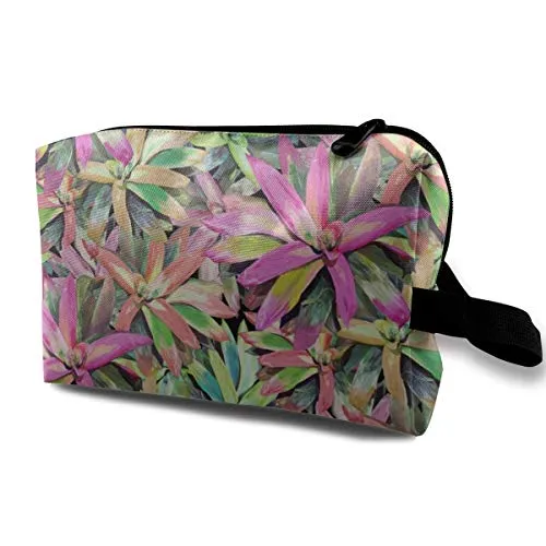 Bromeliads and Anoles Original 150_136 - Trousse per cosmetici, da viaggio, da appendere, per donne e ragazze, 25,4 x 12,7 x 15,9 cm