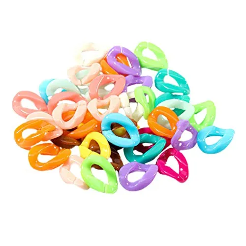 EXCEART 100 Pezzi Acrilici C- Clip Ganci Maglie di Catena di Plastica Anelli di Collegamento Aperti Connettori a Collegamento Rapido per Orecchini Collana Gioielli Fai da Te Fabbricazione