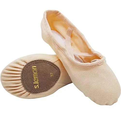 Scarpette da Danza Classica in Tela Ballerina Scarpe da Ginnastica Ballo Pantofole per Bambina e Adulti Rosa (37 EU)