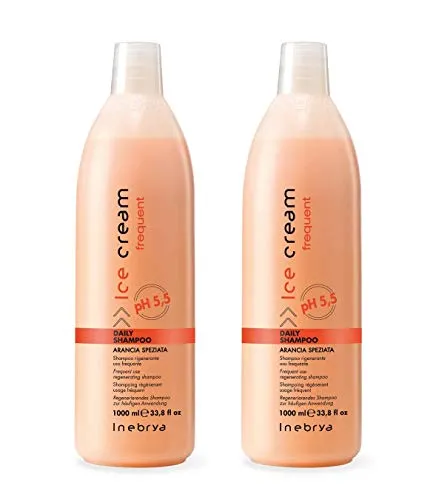 2 Pezzi - Inebrya Daily Shampoo Rigenerante Uso Frequente - Arancia Speziata - 1000 ml