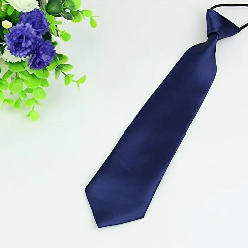 Cravatta elastica per bambini e bambini, tinta unita, per la scuola Nb