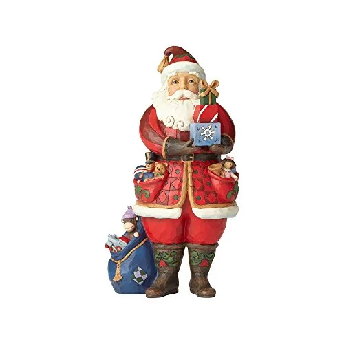 Enesco 4058787 Babbo Natale con Regali, Resina, Multicolore, 22 x 22 x 26.5 cm