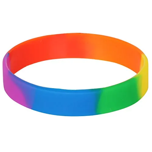 TRIXES Polsiera in Silicone Arcobaleno - Accessorio Gay Pride LGBT Festival Eventi - Bracciale per Uomini o Donne - Resistente all’Acqua Polsiera Sportiva