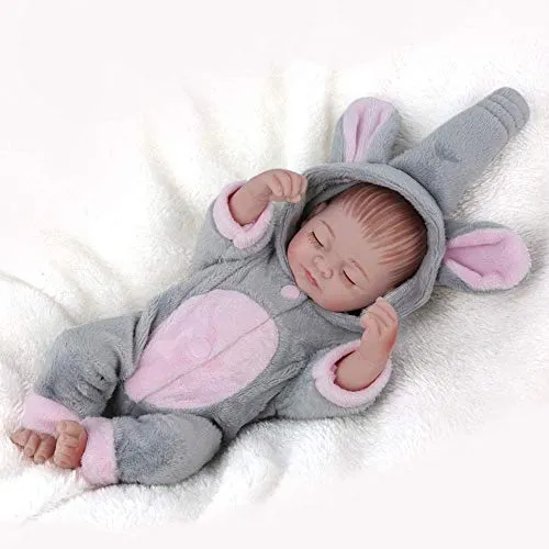 ET-YYWJ Baby Reborn Doll Full Soft Realistic Newborn Baby Girl Toy Regalo può Entrare nel Bagno d'Acqua, 28cm