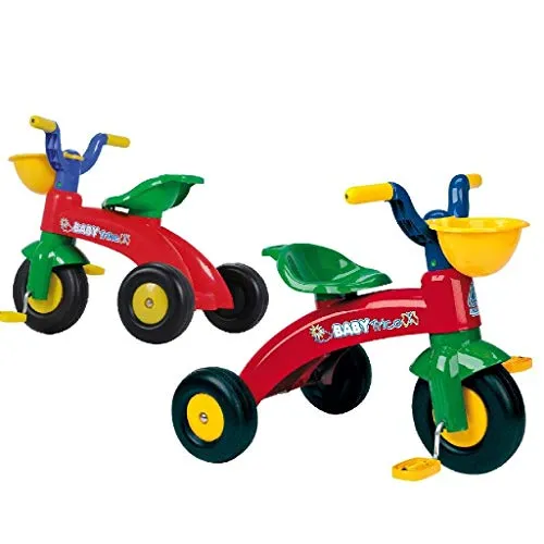 INJUSA - Triciclo Baby Trico Multicolore Consigliato per Bambini +1 Anni con Cestino Anteriore