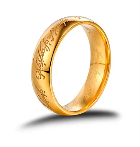 Gowe il Signore degli Anelli anello per uomo e donna, il prezioso anello di Mordor puro 18 K oro giallo massiccio