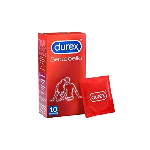 Durex Settebello Super Sottile Preservativi ad Alta Sensibilità (0,055 mm), 10 Profilattici