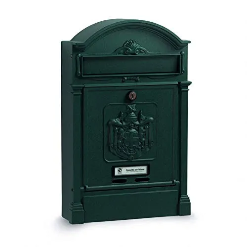 Cassetta postale per rivista Poste Regie alluminio pressofuso verniciato verde marmo antico DP.10-492.66