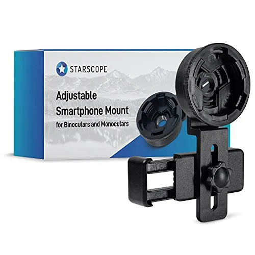 STARSCOPE adattatore telefono cannocchiale - Supporto telefono telescopio universale | Adattatore smartphone per monocolo e binocolo | Adattatore fotocamera telescopio da viaggio