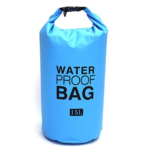 MIGVELA 15Pacco Impermeabile a Sacco Impermeabile Sacca da Nuoto Rafting Kayak Trekking fluviale Navigazione a Vela Canoa Impermeabilizzazione Resistenza all'Acqua - Azzurro - 15L