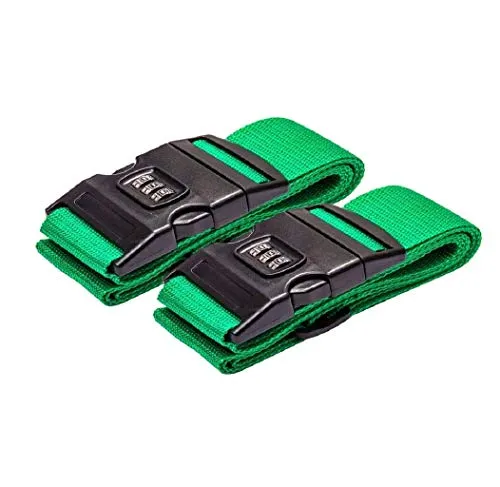DoGeek Cinghie per valigie Regolabile 2 pack Cinghia per valigia da viaggio con serratura (3 colori)