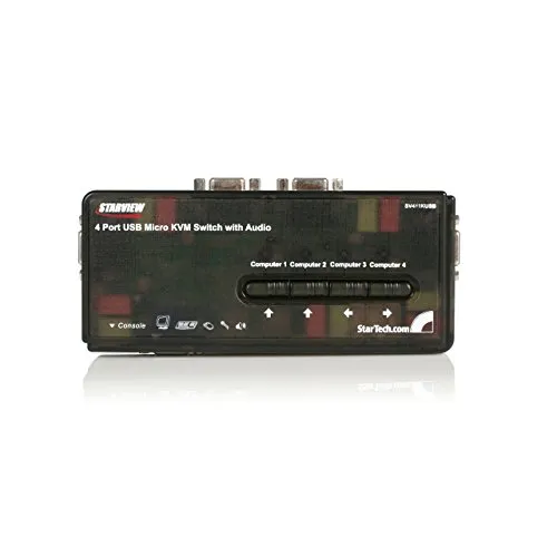 Startech.Com Kit Switch Kvm USB con Audio e Cavi 4 Porte, Colore Nero