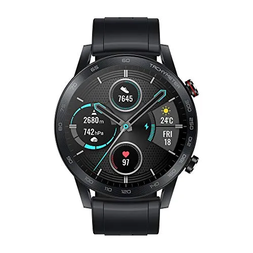 HONOR Magic Watch 2 Smartwatch Orologio Fitness Uomo Donna Activity Tracker Frequenza Cardiaca SpO2 Stress Smart Watch Bluetooth Musica GPS 5ATM Compatibile con Android, Nero 46mm