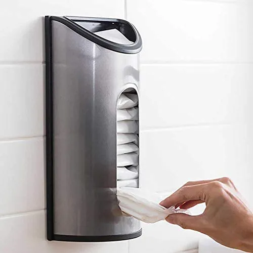 Ingeniously Dispenser per Sacchetti di plastica con Supporto a Parete, Porta-Porta-Porta-Attrezzi in Acciaio Inossidabile Spazzolato Anti-Impronta
