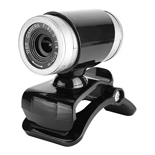 Samfox Fotocamera, USB Web Megapixel HD Web Webcam Videocamera A 360 Gradi con Microfono(Nero)