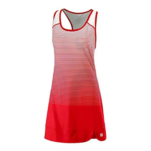 Wilson W Team Match Dress, Vestito Donna, Rosso/Bianco, M