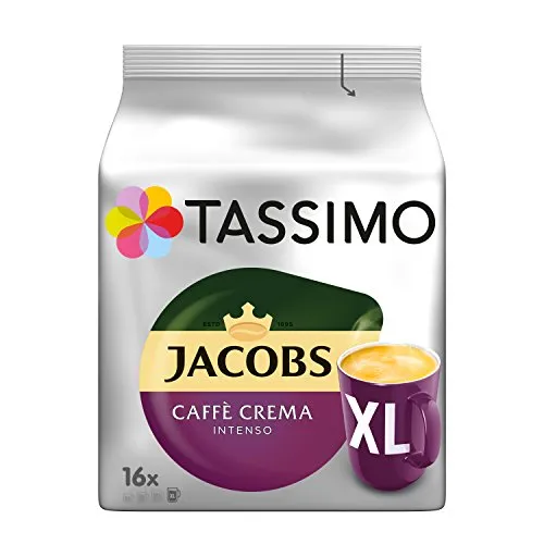 Tassimo Jacobs Caffè Crema Intenso XL, Cappuccino, Latte Macchiato, 5 x 16 T-Discs