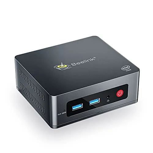 Beelink Mini PC GK35 Processore J3455 (fino a 2,3 GHz) Windows 10 Pro, Mini computer 8G DDR3/128G SSD, 4K HD, BT4.0, Doppie porte HDMI, Dual WiFi 2.4G/5G, Gigabit Ethernet, Mini computer desktop