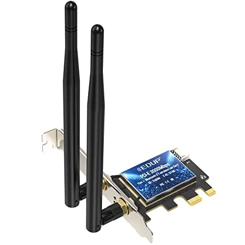 EDUP Adattatore WiFi AX 3000 Mbps AX200 Dual Band 5 GHz / 2,4 GHz PCI-E Wireless Scheda di rete WiFi Card Adapter con Bluetooth 5.0 per desktop Windows 10 64-Bit