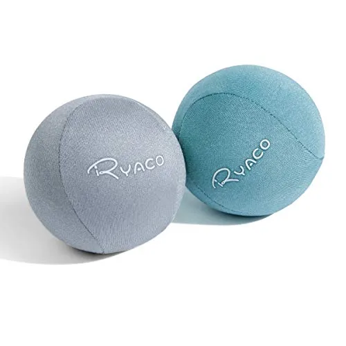 Ryaco Pallina Antistress Mano Terapia Palline Palla per Riabilitazione Fisioterapia Esercizi Terapeutiche Spremere Palle Dito Grip Uovo Gel, Confezione da 2, "Blu + Grigio