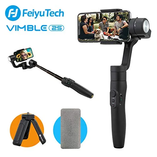 Feiyu Tech Vimble 2s Extendable Handheld 3-Axis Gimbal Stabilizer for Smartphone i+(Tripod stand and smartphone armbrand)