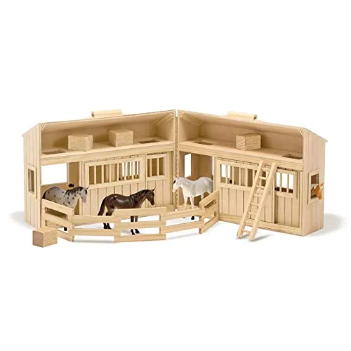 Melissa & Doug, Fienile in legno pieghevole portatile, Giocattoli di ruolo, Giochi in legno, Giocattoli Montessori, Regalo per Bambina E Bambino dai 3 4 5 6 7 Anni