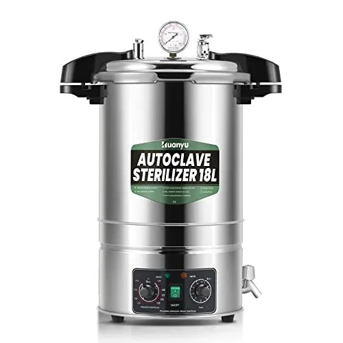 Huanyu 18L Autoclave Sterilizzatore Temperatura e tempo regolabile Autoclave a vapore Laboratorio Autoclavi elettriche Sterilizzatore a vapore ad alta pressione