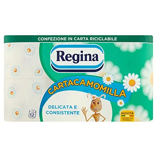 Carta Igienica Regina Cartacamomilla - Confezione da 12 Rotoli