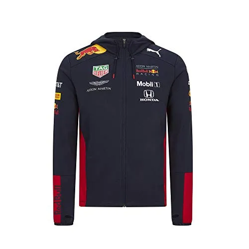 Red Bull Racing Official Teamline Zip Felpa con Cappuccio, Uomini XX-Large - Abbigliamento Ufficiale