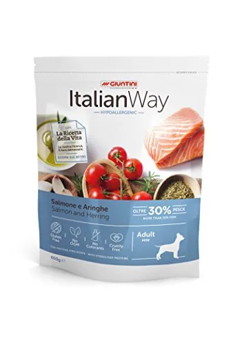 Italian Way Cibo per Cani Ipoallergenico Salmone e Aringhe - Adult - Mini - 8 kg