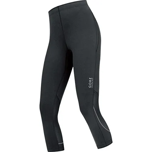 Gore Running Wear, Donna, Corsa, Calzamaglia 3/4, Gore Selected Fabrics, Essential Lady Tights 3/4, Taglia 34, Nero, TESSLS