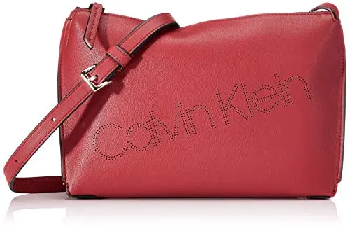 Calvin Klein Punched Ew Xbody - Borse a tracolla Donna, Rosso (Tibetan Red), 6x17x24 cm (W x H L)