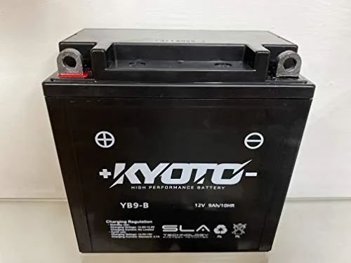 Batteria moto Kyoto YB9-B SLA compatibile con Piaggio Vespa P E 200 - Pronta all'uso 12V 9Ah 135 x 75 x 139 mm