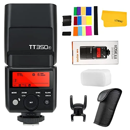 Fotocamera digitale Flash Speedlite Godox TT350F 2,4 G HSS 1/8000s TTL GN36, per fotocamere Fuji X-Pro2 X-T20 X-T2 X-Prol X-T10 X-El X-A3 X100T, ecc.