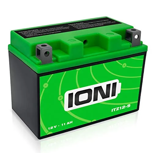 IONI ITZ12S - Batteria 12V 11Ah AGM Compatibile con la batteria per moto YTZ12S sigillata/accumulatore senza manutenzione