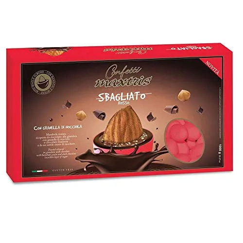 CONFETTI MAXTRIS 1 kg SBAGLIATO ROSSO con granella di nocciola