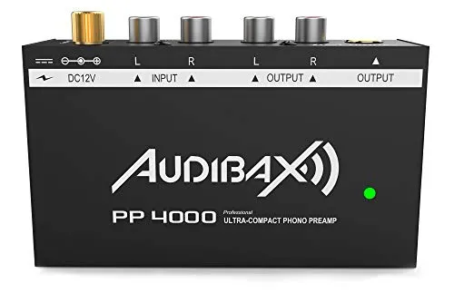 Audibax PP4000& Preamplificatore phono / equalizzatore RIAA per giradischi. Interruttore on / off elettrico