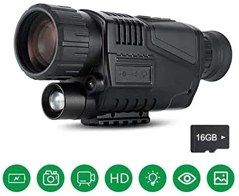 SUNTEKCAM Monoculaire Vision Nocturne Night Vision Digital HD a infrarossi con riproduzione video Funzione di uscita USB per caccia e fauna 200m in the dark (scheda SD inclusa)