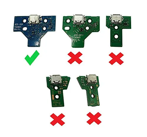 Scheda USB / Porta di ricarica / Scheda di ricarica / Connettore / Presa triangolare / JDS-001 per controller DualShock 4 SONY PS4 1a Gen (V1) - Comprende piattina / nastro / cavo a 14 pin
