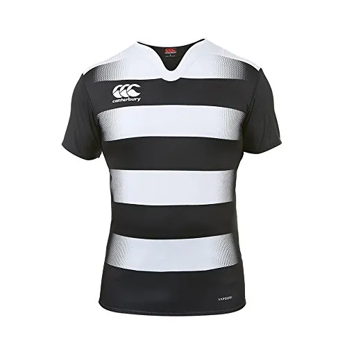 Canterbury Maglia da Allenamento, da Ragazzo, Vapodri Challenge Hooped Rugby, Ragazzi, Vapodri Challenge Hooped, Black, 6 Anni