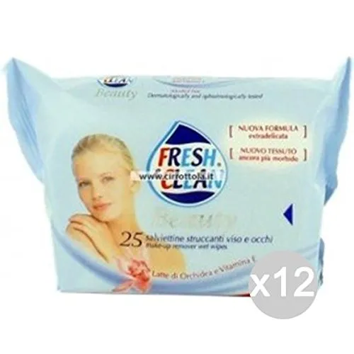 Set 12 FRESH & CLEAN Fresh Clean Salviette Strucco X 25 Pelli Normali Make-Up E Cosmetica
