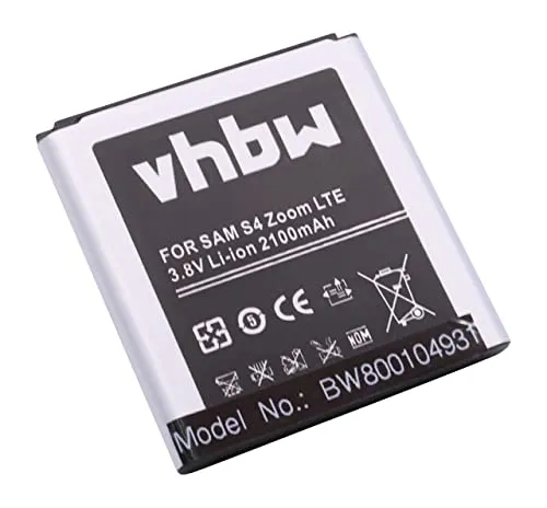 vhbw Li-Ion batteria 2100mAh (3.8V) per cellulari e smartphone Samsung Galaxy NX Mini, NX3000, NX3300, NXF1 sostituisce B740, B740AC, B740AE.