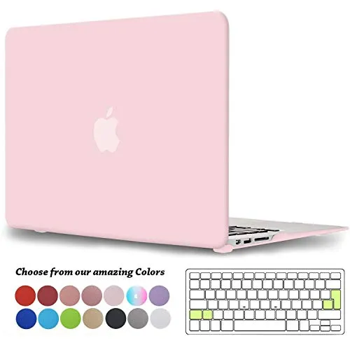 TECOOL Custodia MacBook Air 13 Case, Plastica Case Cover Rigida Copertina con Copertura della Tastiera in Silicone per 2010-2017 MacBook Air 13.3 Pollici (Modello: A1466 / A1369) - Rose Quartz