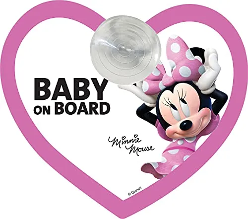 Disney Minnie Bimbo a bordo, segnale di sicurezza auto baby on board grafiche Mouse Topolina con attacco a ventosa