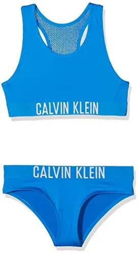 Calvin Klein Bralette Bikini Set Costume da Bagno, Blu (Electric Blue Lemonade 413), 10 (Taglia Produttore: 4-5) Bambina