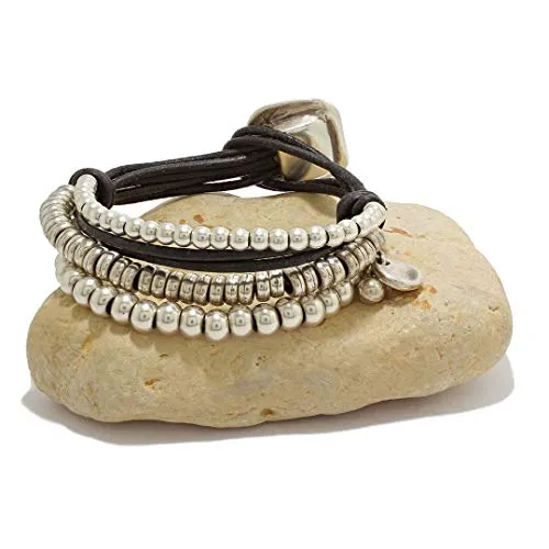 Cuoio e perline fatti a mano da Intendenciajewels - Pelle Bracciali - Bracciale in zama - boho Bracciale - Bracciale con perline