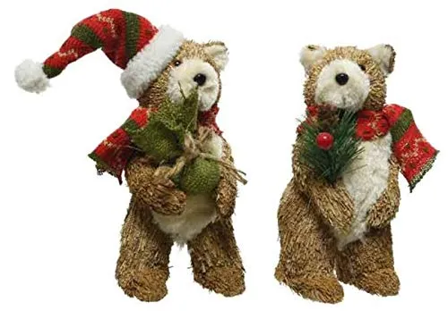 Kaemingk Orsetto di Paglia 2Ass Natale Decorazioni E Oggettistica, Multicolore, 8719152229802