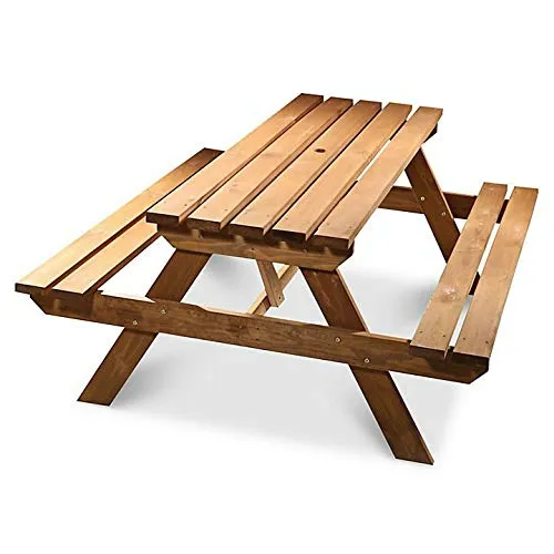 Panca da picnic in legno Agad, resistente 6 posti, trattata a pressione, per giardino, parcheggio all'aperto, barbecue 1,5 m, 1,8 m