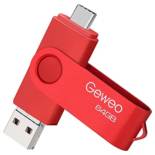 Chiavetta USB 64 GB 3.0, 3 in 1 Type C Pennetta USB 64 giga Tipo C/Micro USB/USB 3.0 Impermeabile Pen drive 64GB per PC/Laptop/Smart TV/Autoradio etc.(Rosso)