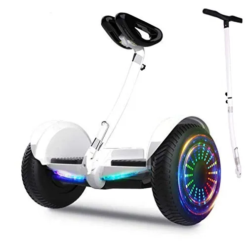 DingD Scooter Elettrico Auto-Balance Hoverboard Scooter elettrici Intelligente Skateboard Auto Balance Scooter Bluetooth Speaker LED Hover Consiglio 10 Pollici,Bianca